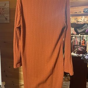 2xl rustic orange sweater dress